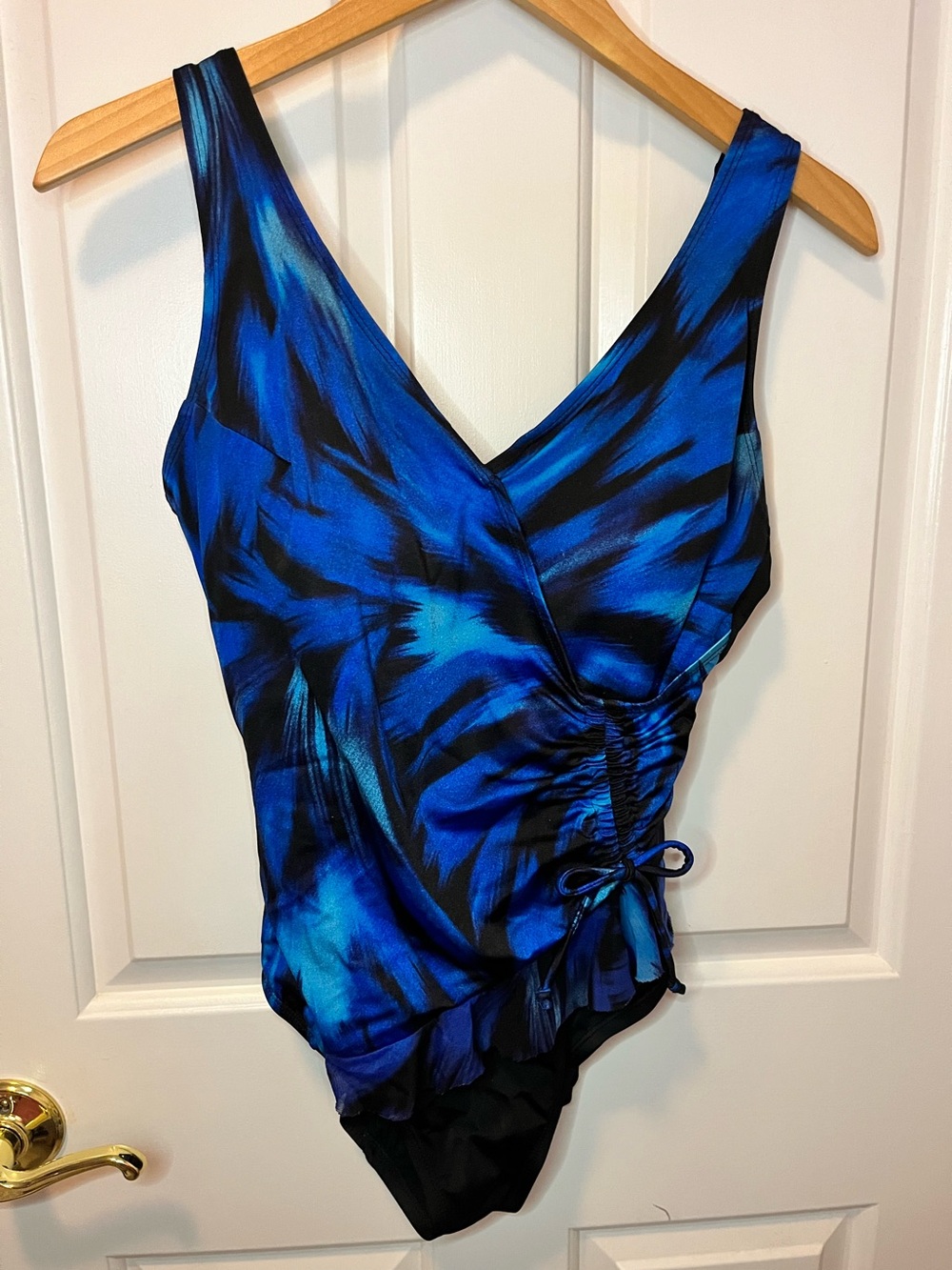 Longitude Blue and Black Tie-Dye One-Piece Swimsuit